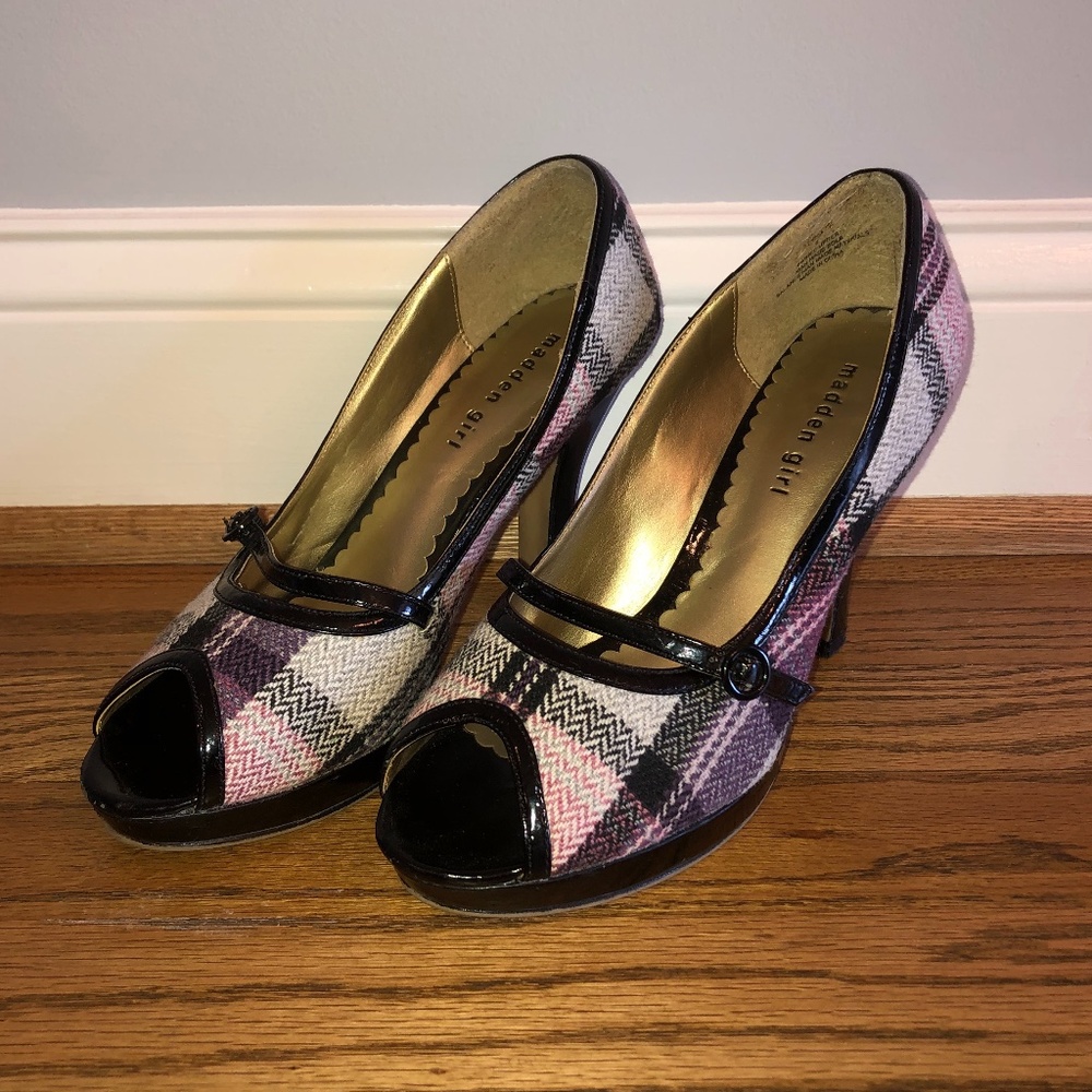 Madden Girl Plaid Heels
